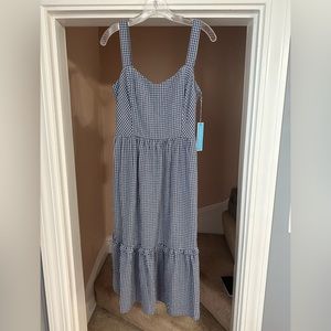 Draper James navy gingham dress